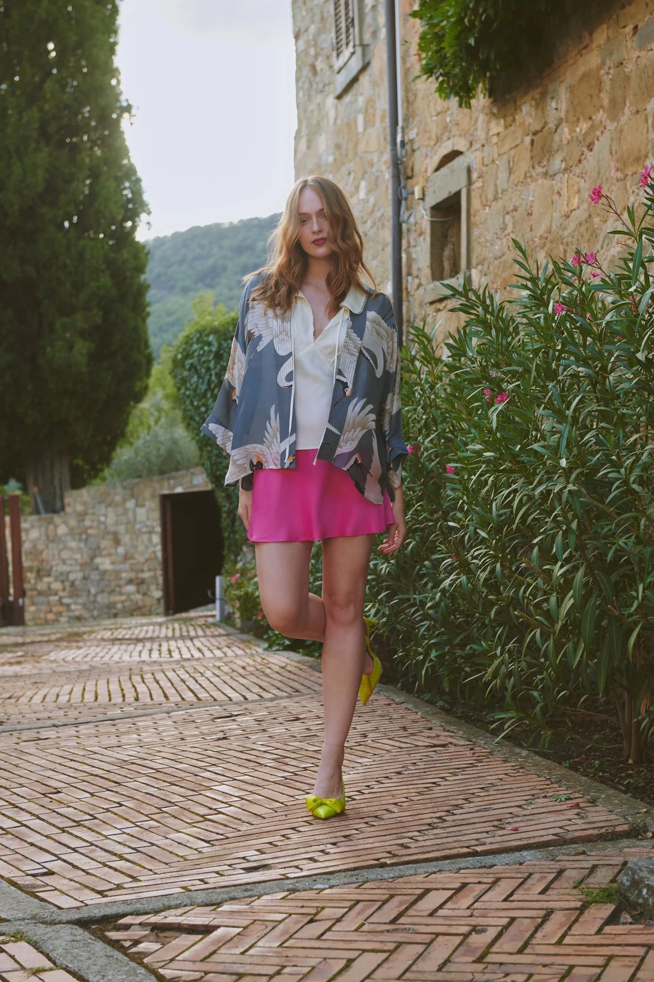 One Hundred StarsOne Hundred Stars Stork Slate Grey KimonoTops - Blue Water Clothing