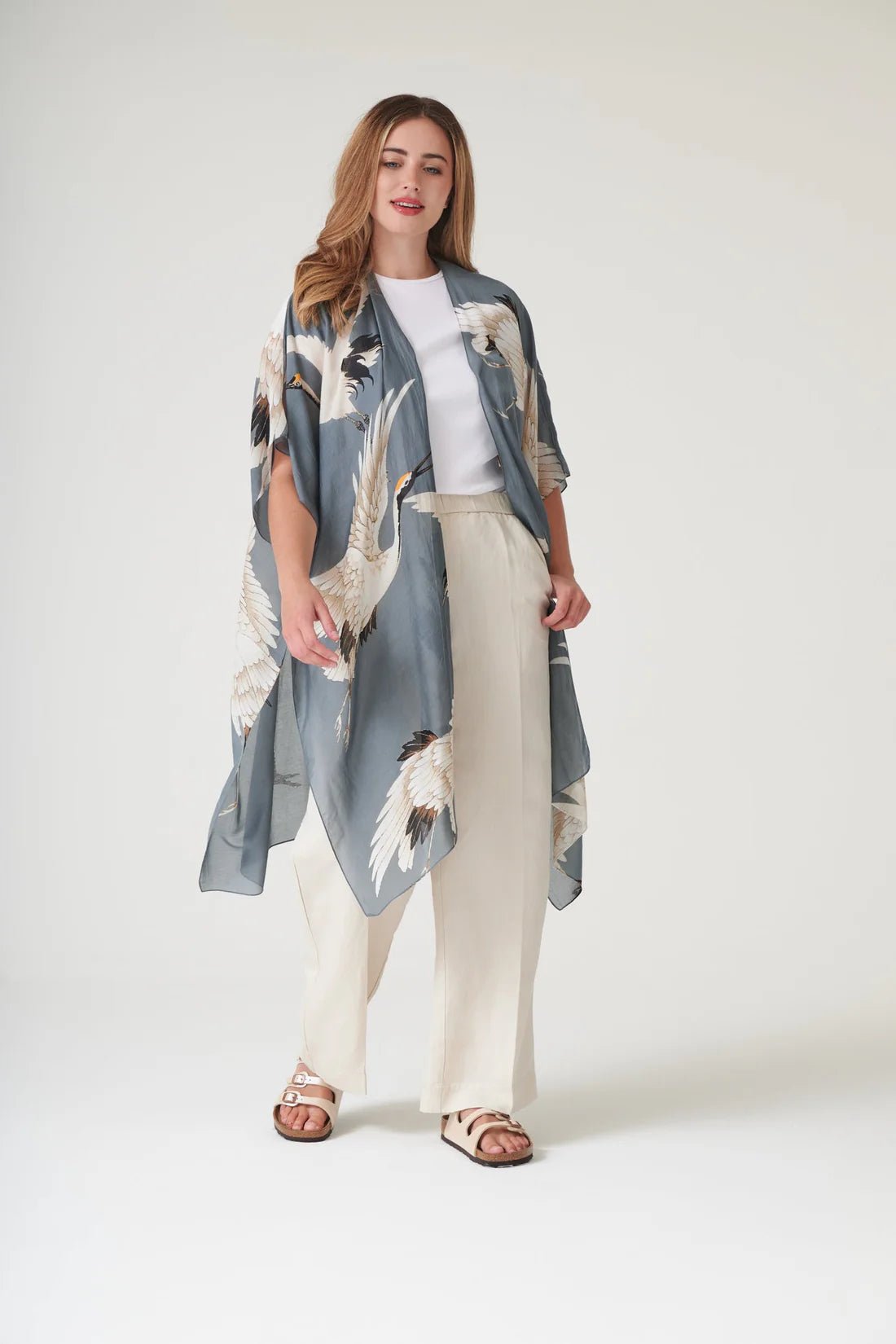 One Hundred StarsOne Hundred Stars Stork Slate ThrowoverTops - Blue Water Clothing