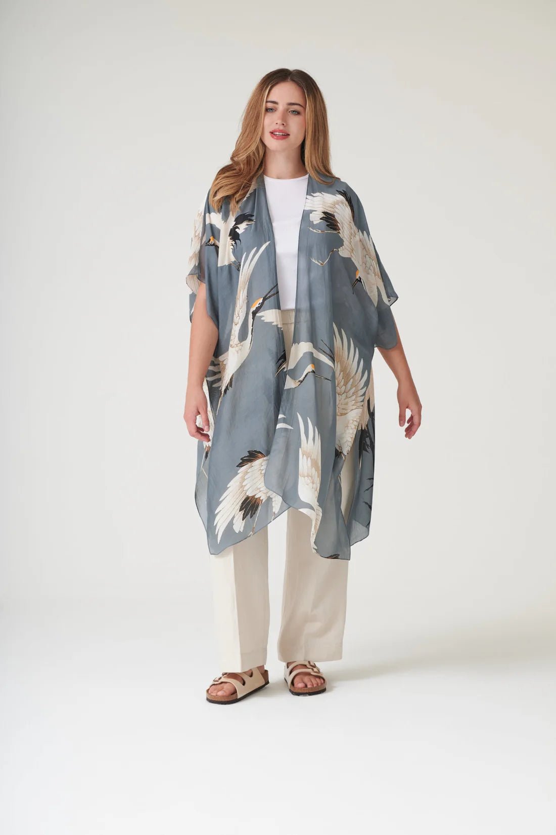 One Hundred StarsOne Hundred Stars Stork Slate ThrowoverTops - Blue Water Clothing