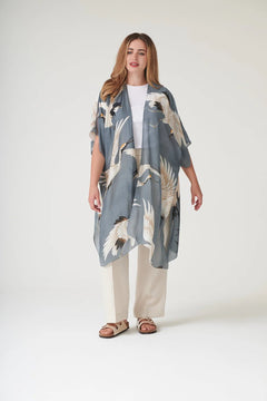 One Hundred StarsOne Hundred Stars Stork Slate ThrowoverTops - Blue Water Clothing