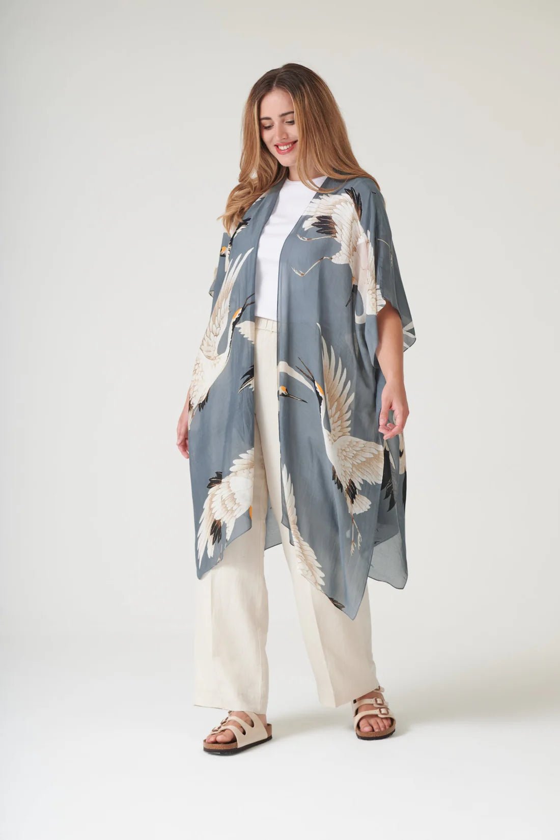 One Hundred StarsOne Hundred Stars Stork Slate ThrowoverTops - Blue Water Clothing