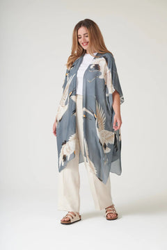 One Hundred StarsOne Hundred Stars Stork Slate ThrowoverTops - Blue Water Clothing