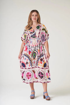 One Hundred StarsOne Hundred Stars Suzani Pink String DressDresses - Blue Water Clothing