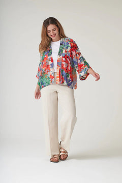 One Hundred StarsOne Hundred Stars Tropicana Blue KimonoTops - Blue Water Clothing