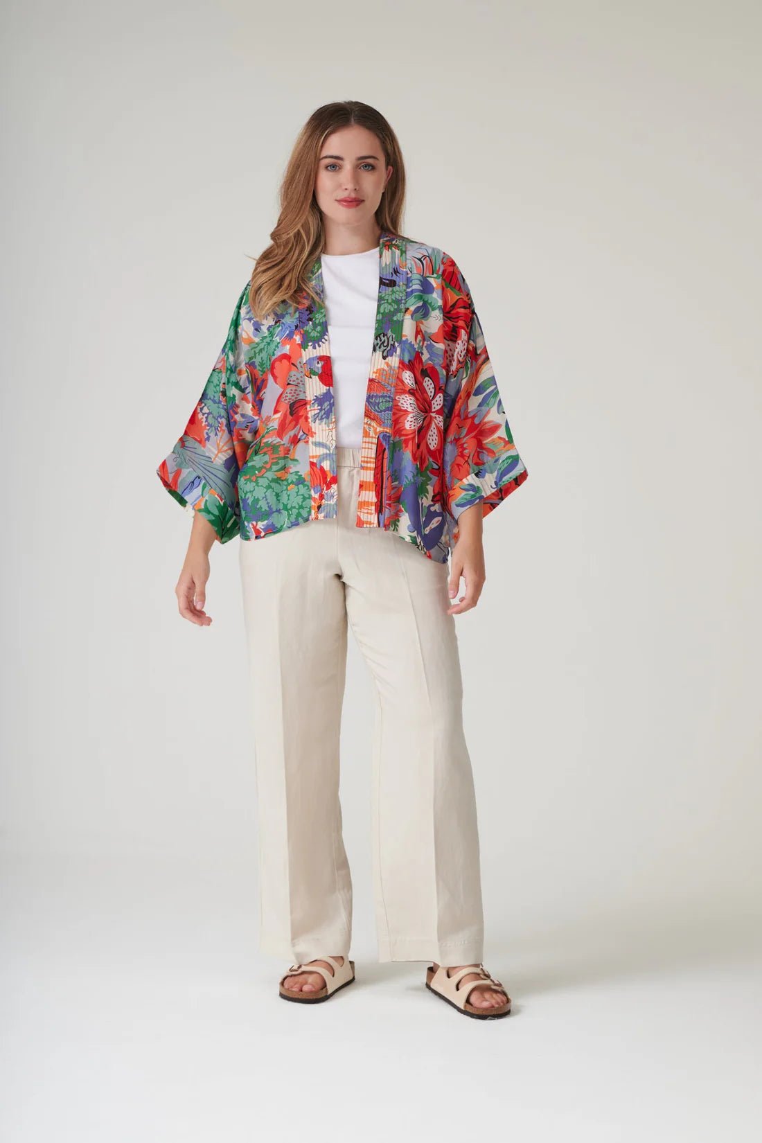 One Hundred StarsOne Hundred Stars Tropicana Blue KimonoTops - Blue Water Clothing