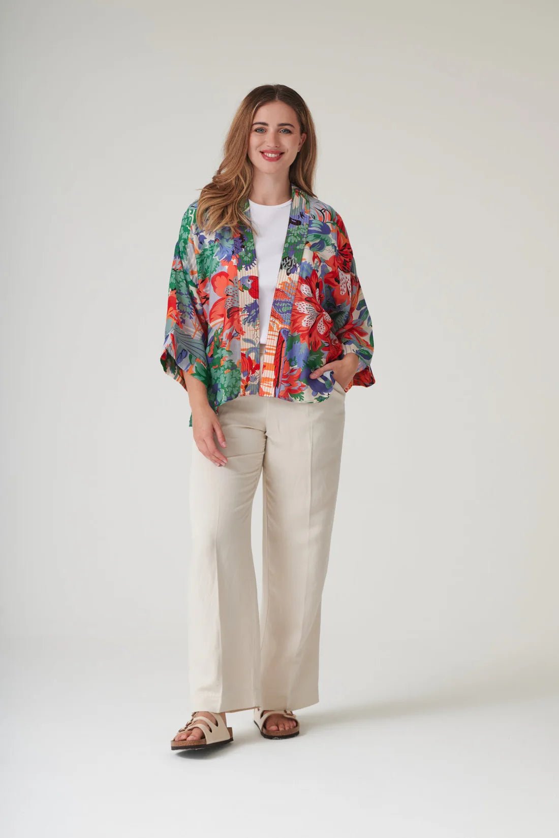 One Hundred StarsOne Hundred Stars Tropicana Blue KimonoTops - Blue Water Clothing