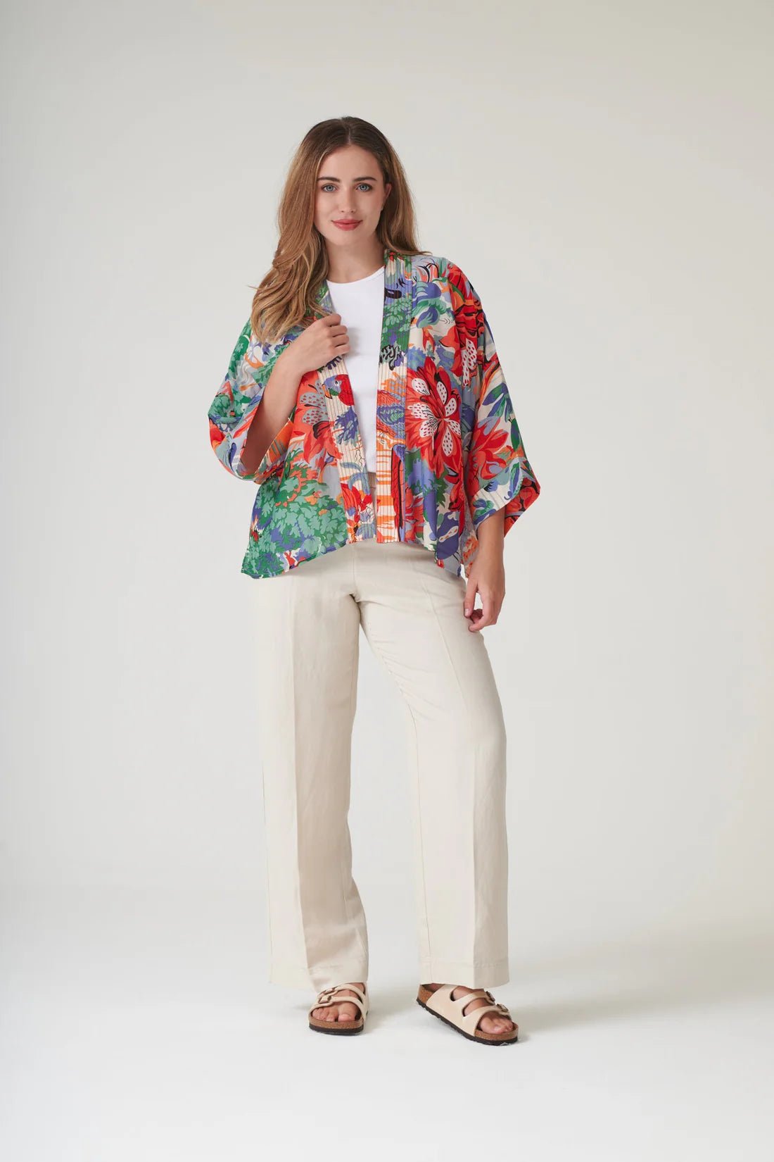 One Hundred StarsOne Hundred Stars Tropicana Blue KimonoTops - Blue Water Clothing