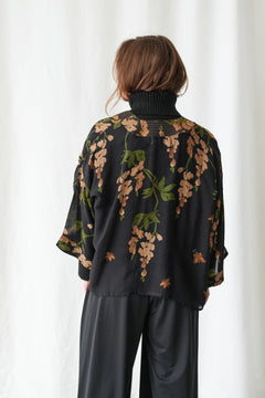 One Hundred StarsOne Hundred Stars Wisteria Black KimonoKimono - Blue Water Clothing