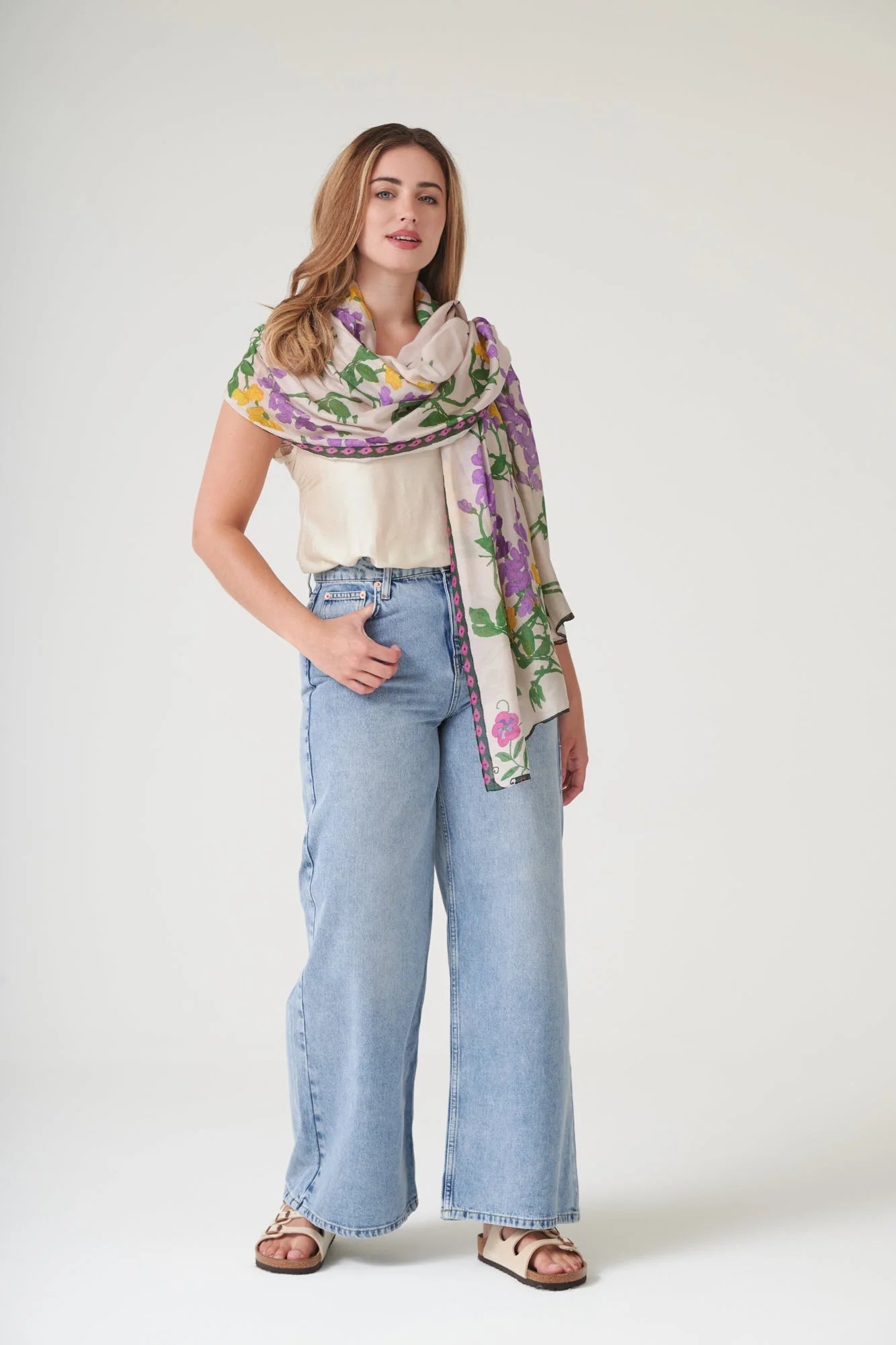 One Hundred StarsOne Hundred Stars Wisteria Lilac ScarfAccessories - Blue Water Clothing