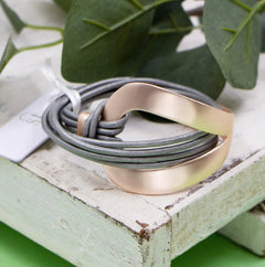 Tempest JewelleryOpen - Loop - Feature - Magnetic - MultistrandBraceletROSE GOLD GREY - Blue Water Clothing