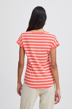 Pamila O - Neck Stripe T-Shirt - Blue Water Clothing