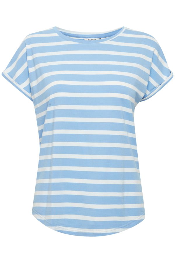 Pamila O - Neck Stripe T-Shirt - Blue Water Clothing