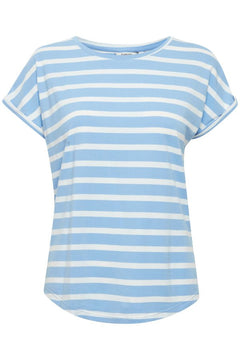 Pamila O - Neck Stripe T-Shirt - Blue Water Clothing