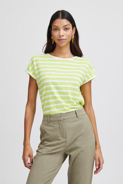 Pamila O - Neck Stripe T-Shirt - Blue Water Clothing