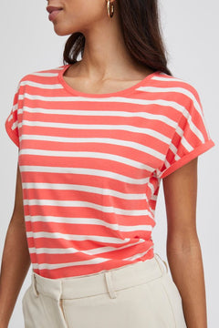 Pamila O - Neck Stripe T-Shirt - Blue Water Clothing