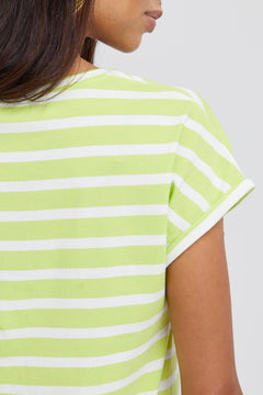 Pamila O - Neck Stripe T-Shirt - Blue Water Clothing