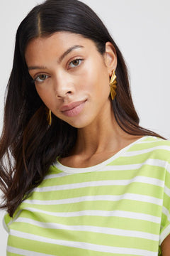 Pamila O - Neck Stripe T-Shirt - Blue Water Clothing