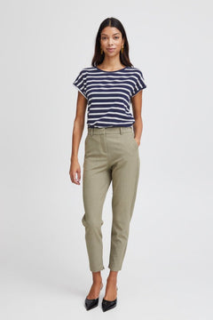 Pamila O - Neck Stripe T-Shirt - Blue Water Clothing