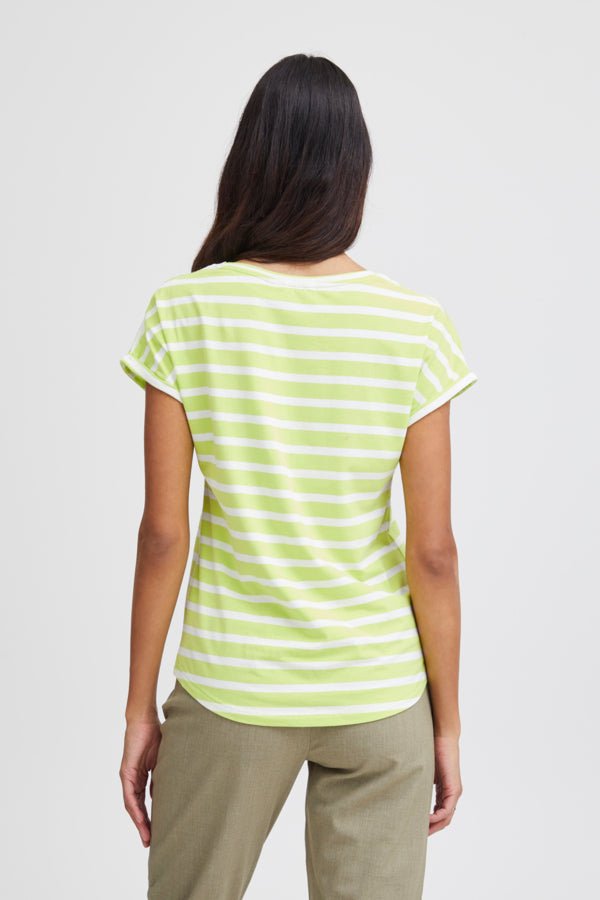 Pamila O - Neck Stripe T-Shirt - Blue Water Clothing