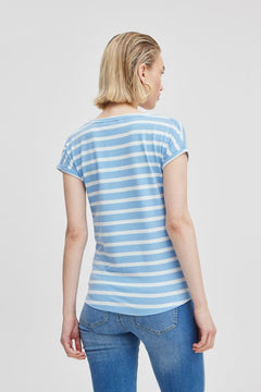 Pamila O - Neck Stripe T-Shirt - Blue Water Clothing