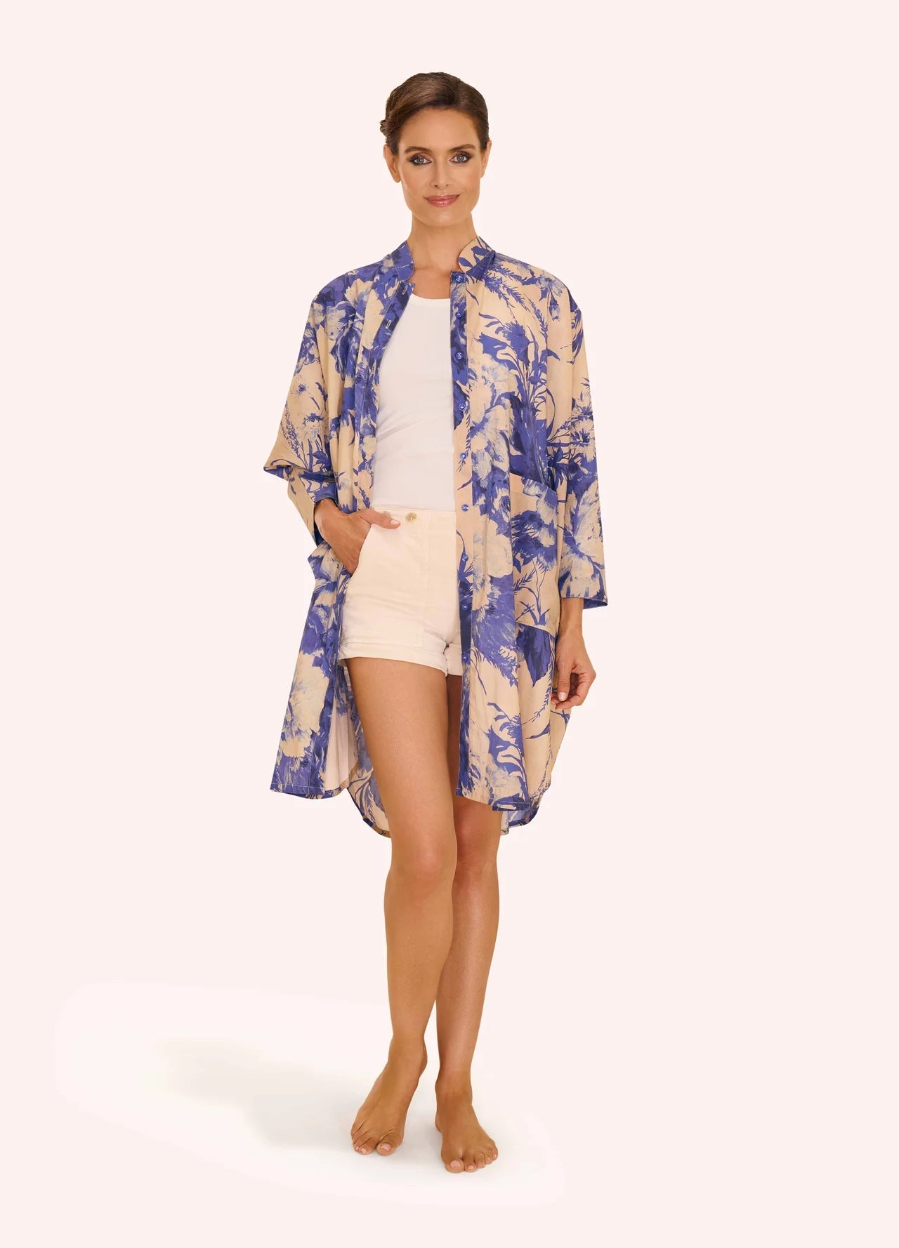 Powder China BlueShirt Style Dress - Blue Water Clothing