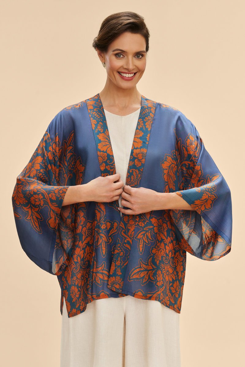 Powder Denim Tapestry Kimono Jacket - Blue Water Clothing