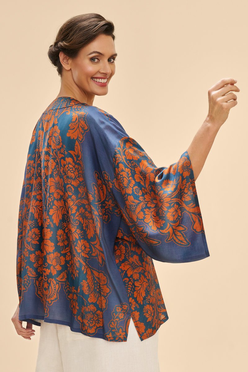 Powder Denim Tapestry Kimono Jacket - Blue Water Clothing