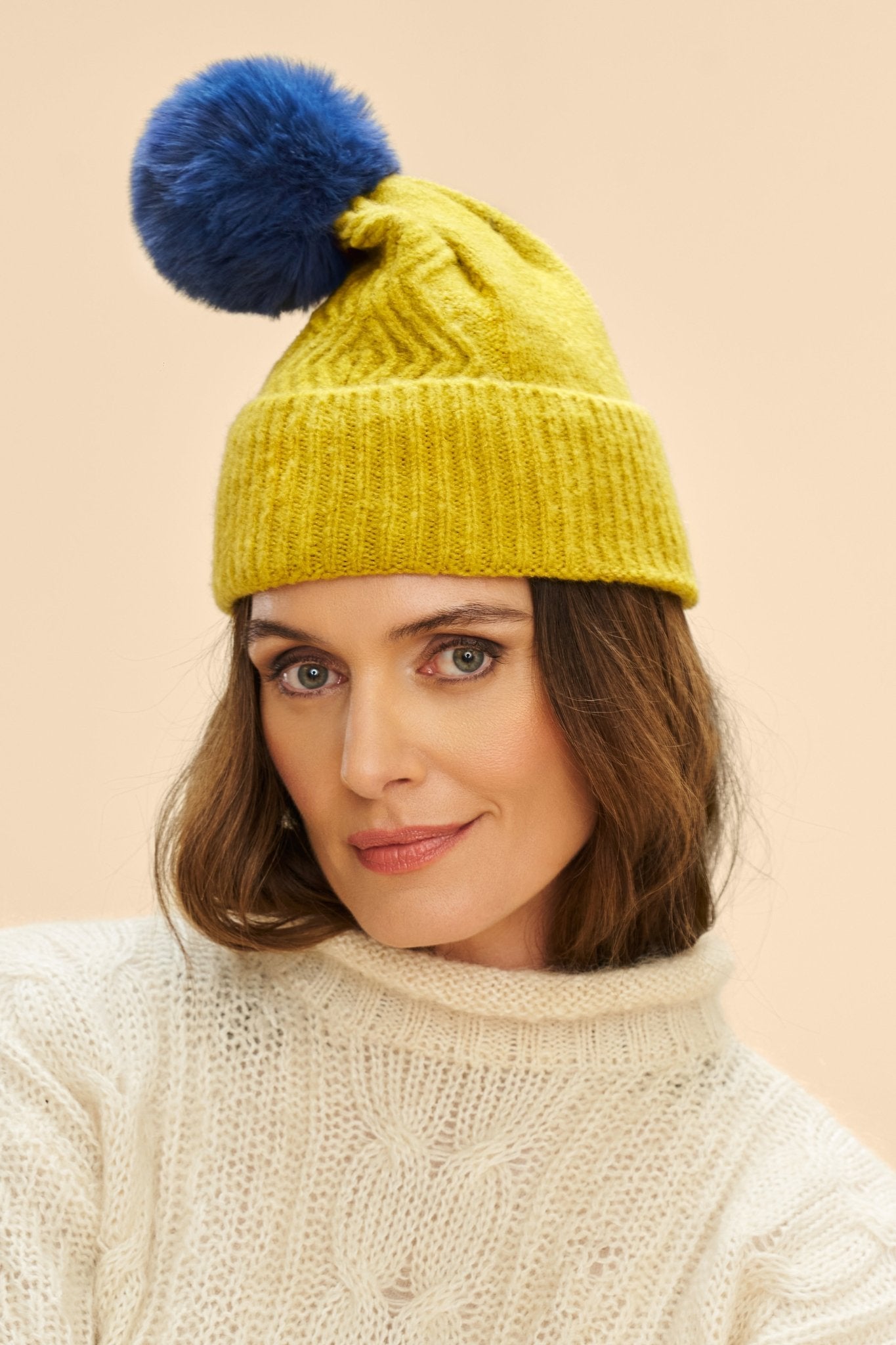 Powder Ingrid Bobble Hat - Chartreuse - Blue Water Clothing