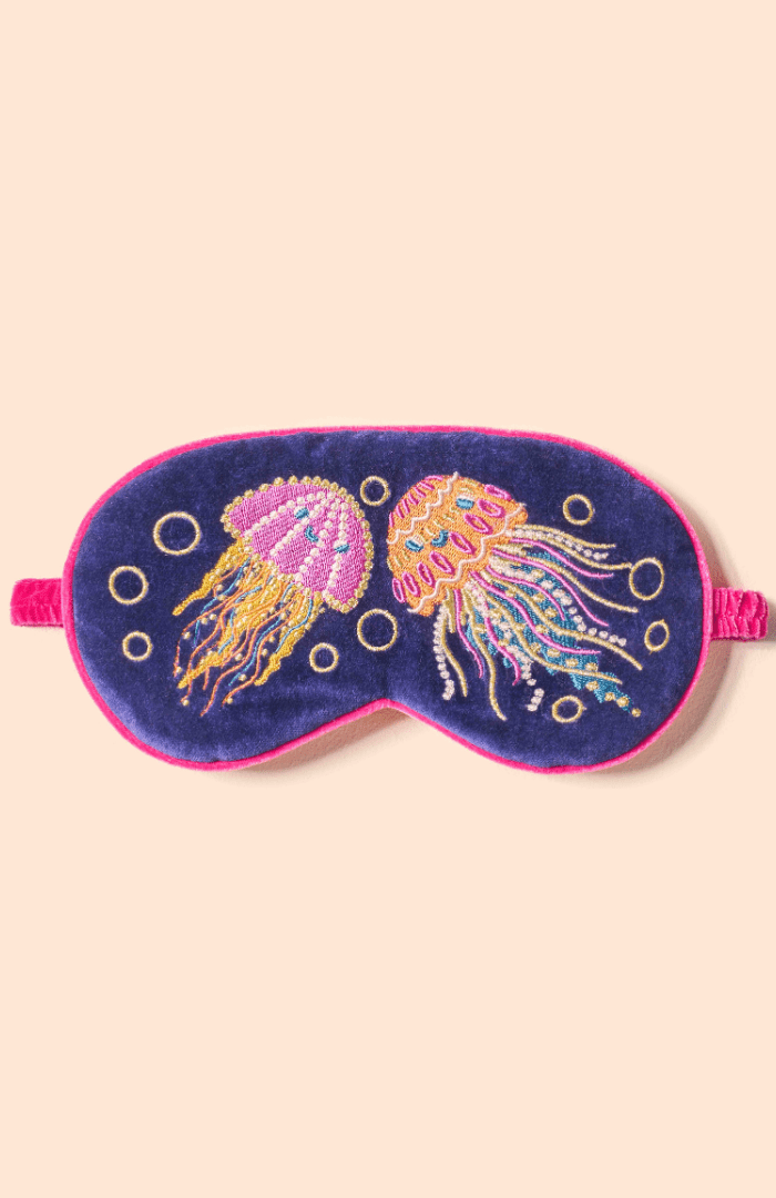 Powder Jolly Jellies Luxury Velvet Eye Mask - Navy - Blue Water Clothing