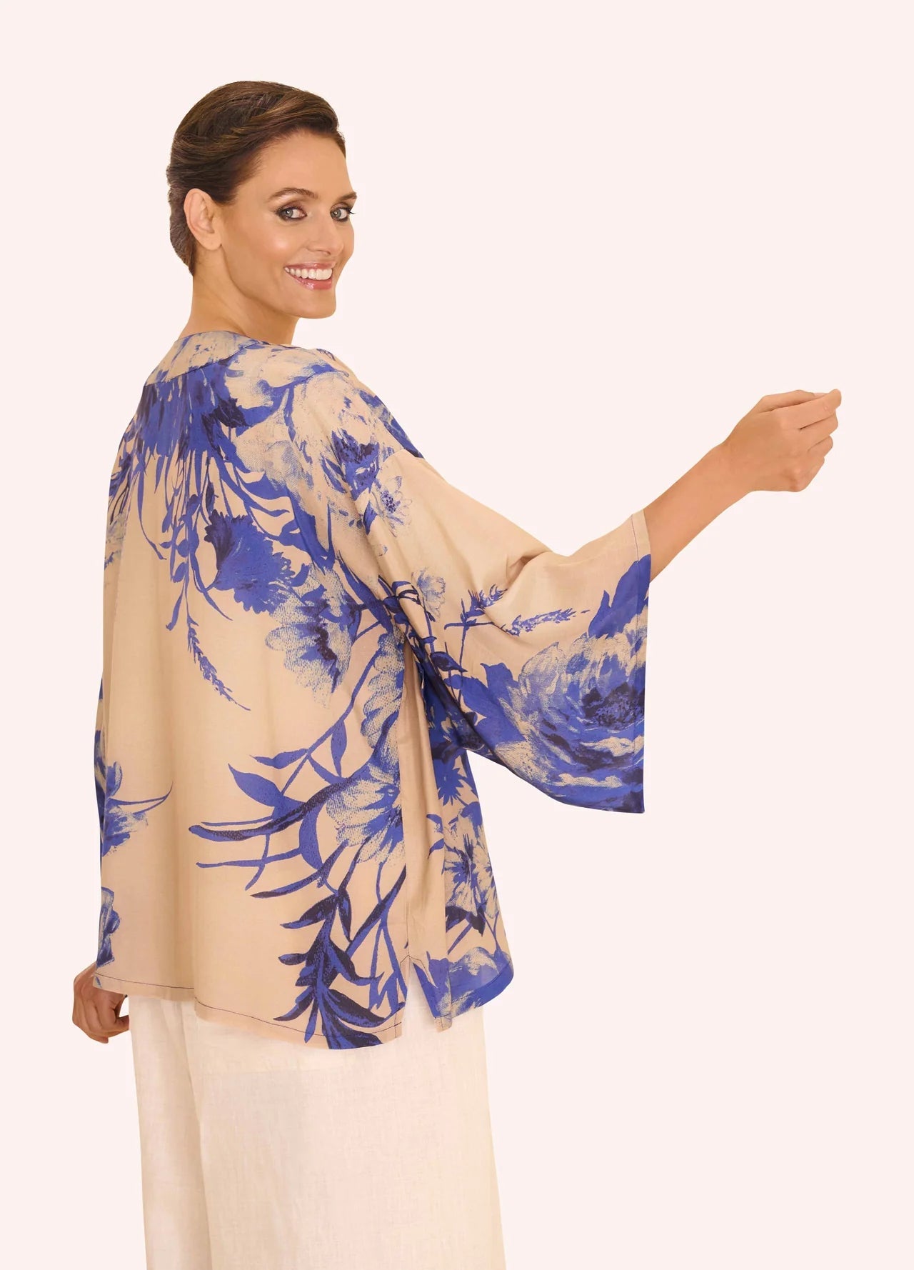 Powder Kimono Jacket China Blue Blooms - Blue Water Clothing