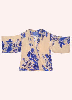 Powder Kimono Jacket China Blue Blooms - Blue Water Clothing