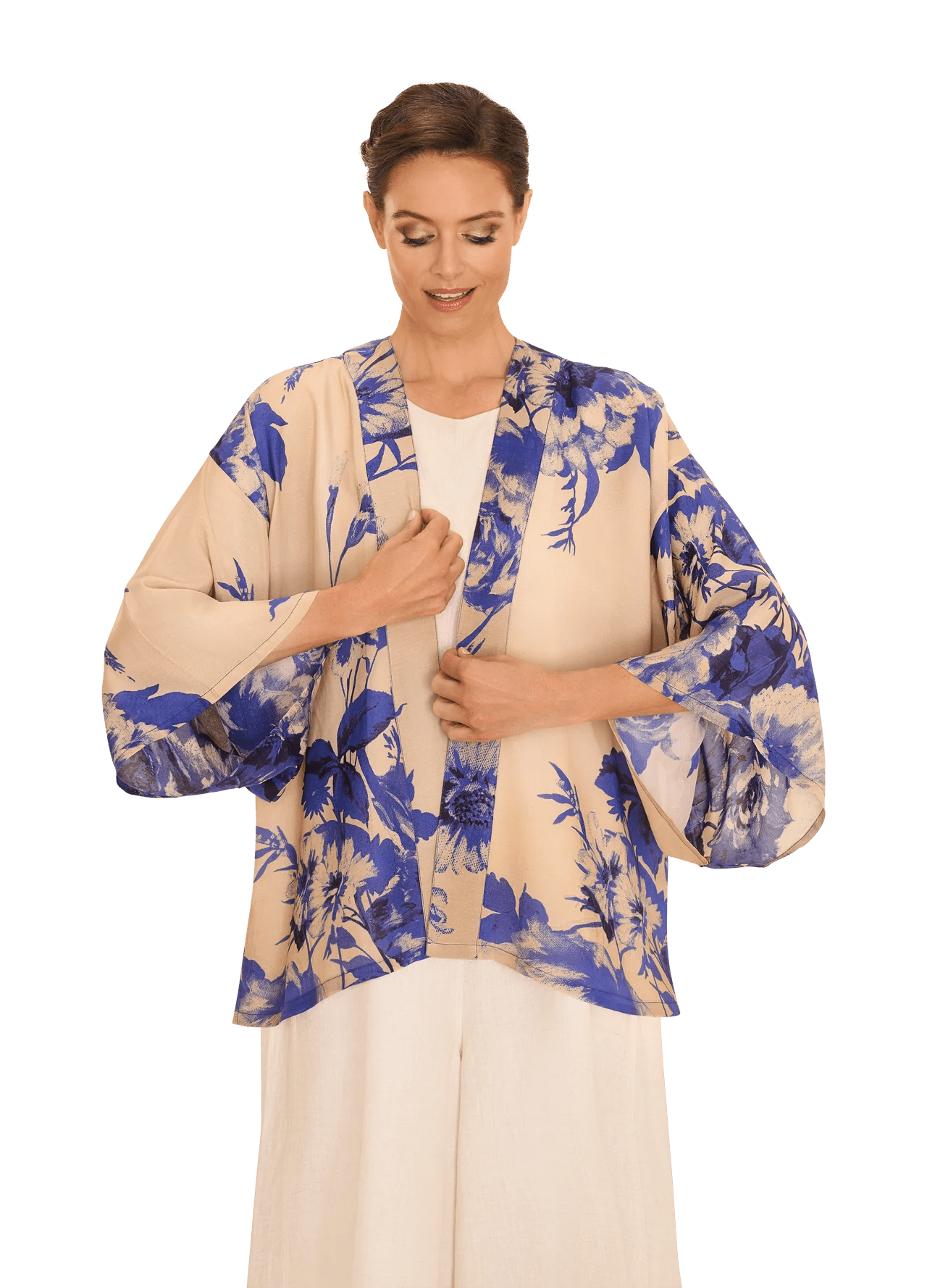 Powder Kimono Jacket China Blue Blooms - Blue Water Clothing