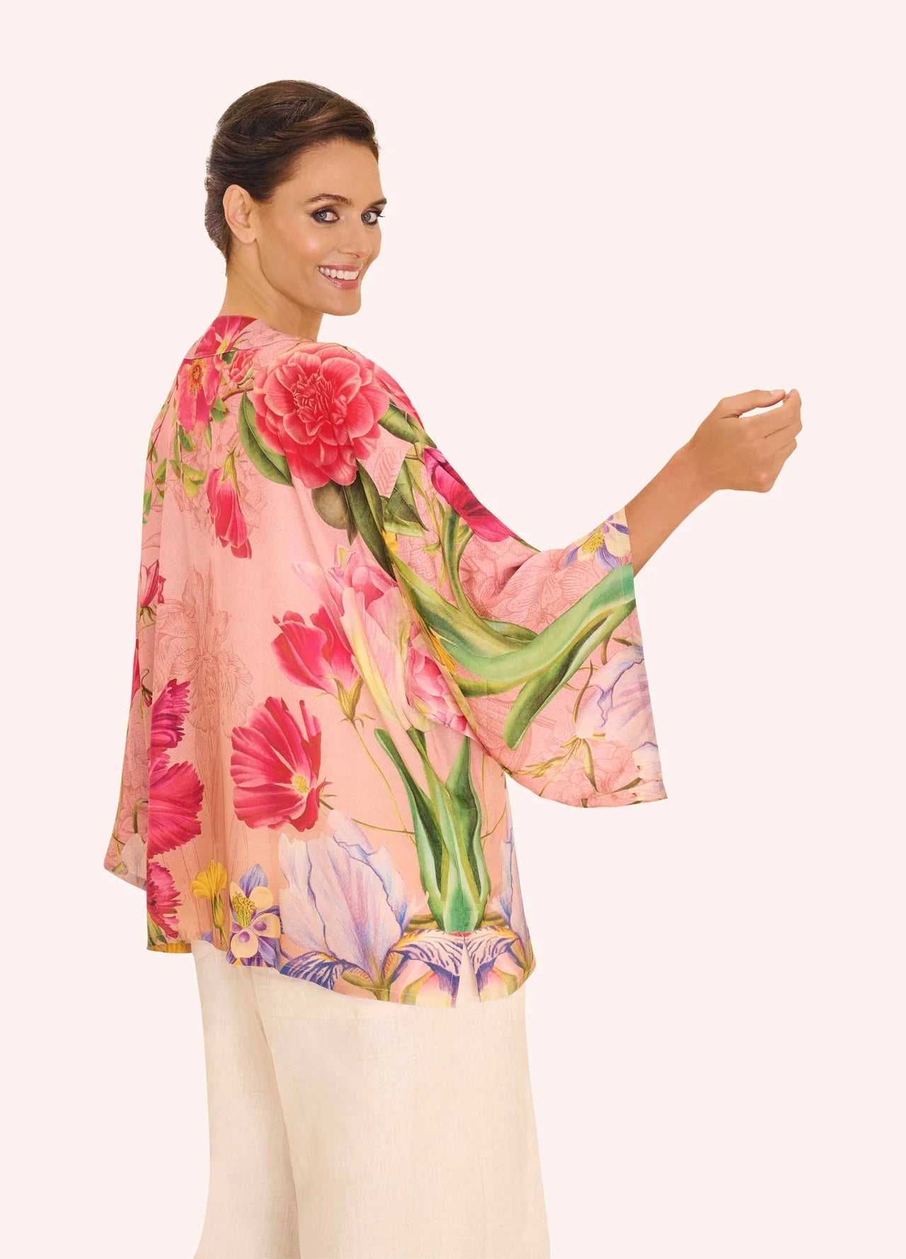 Powder Kimono Jacket Floral Study Petal - Blue Water Clothing