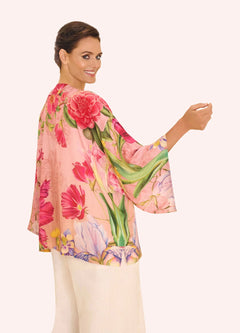 Powder Kimono Jacket Floral Study Petal - Blue Water Clothing