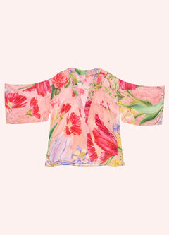 Powder Kimono Jacket Floral Study Petal - Blue Water Clothing