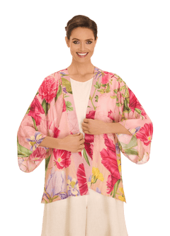Powder Kimono Jacket Floral Study Petal - Blue Water Clothing