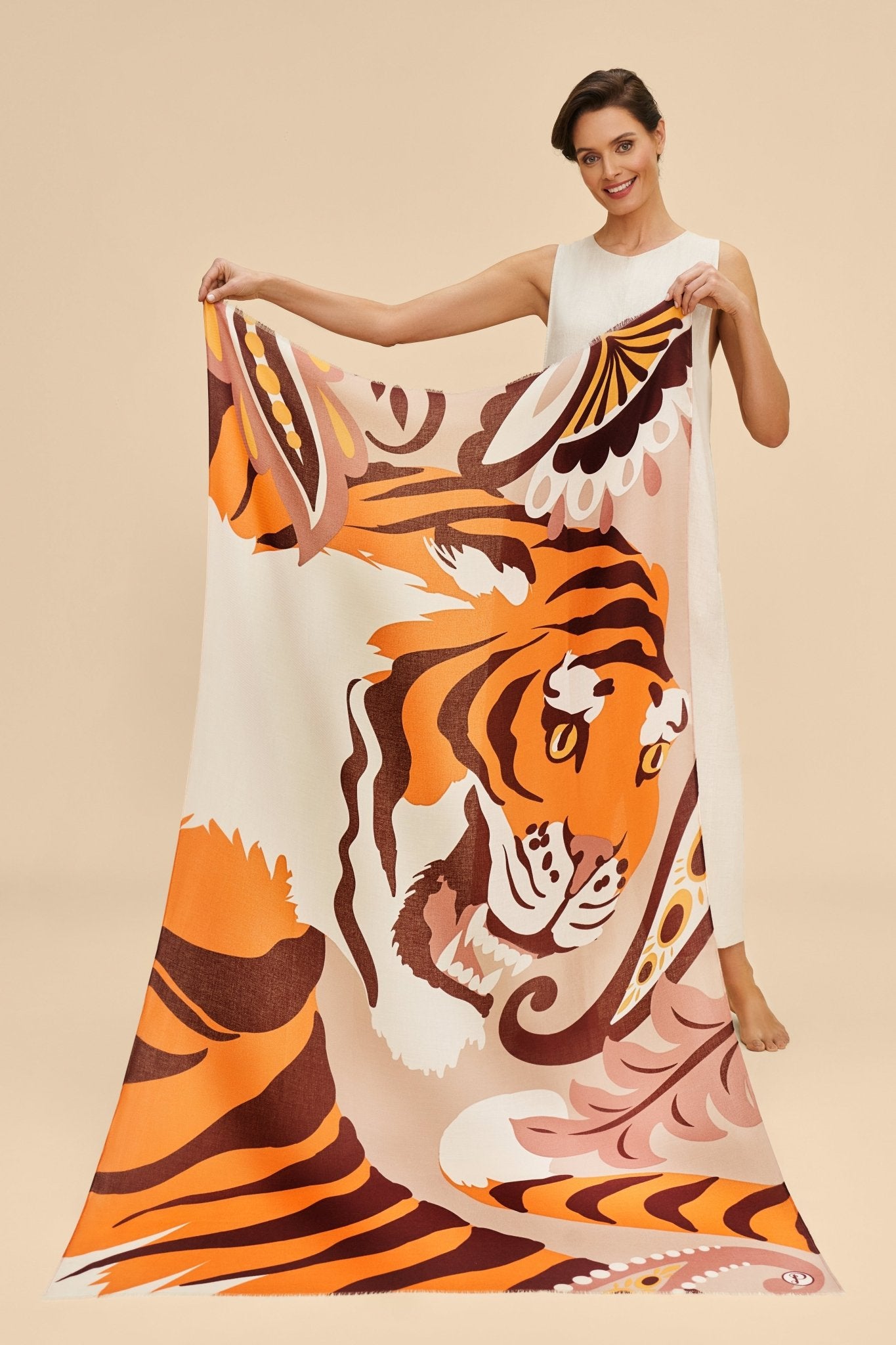 Powder Printed Tiger Scarf - Blue Water Clothing