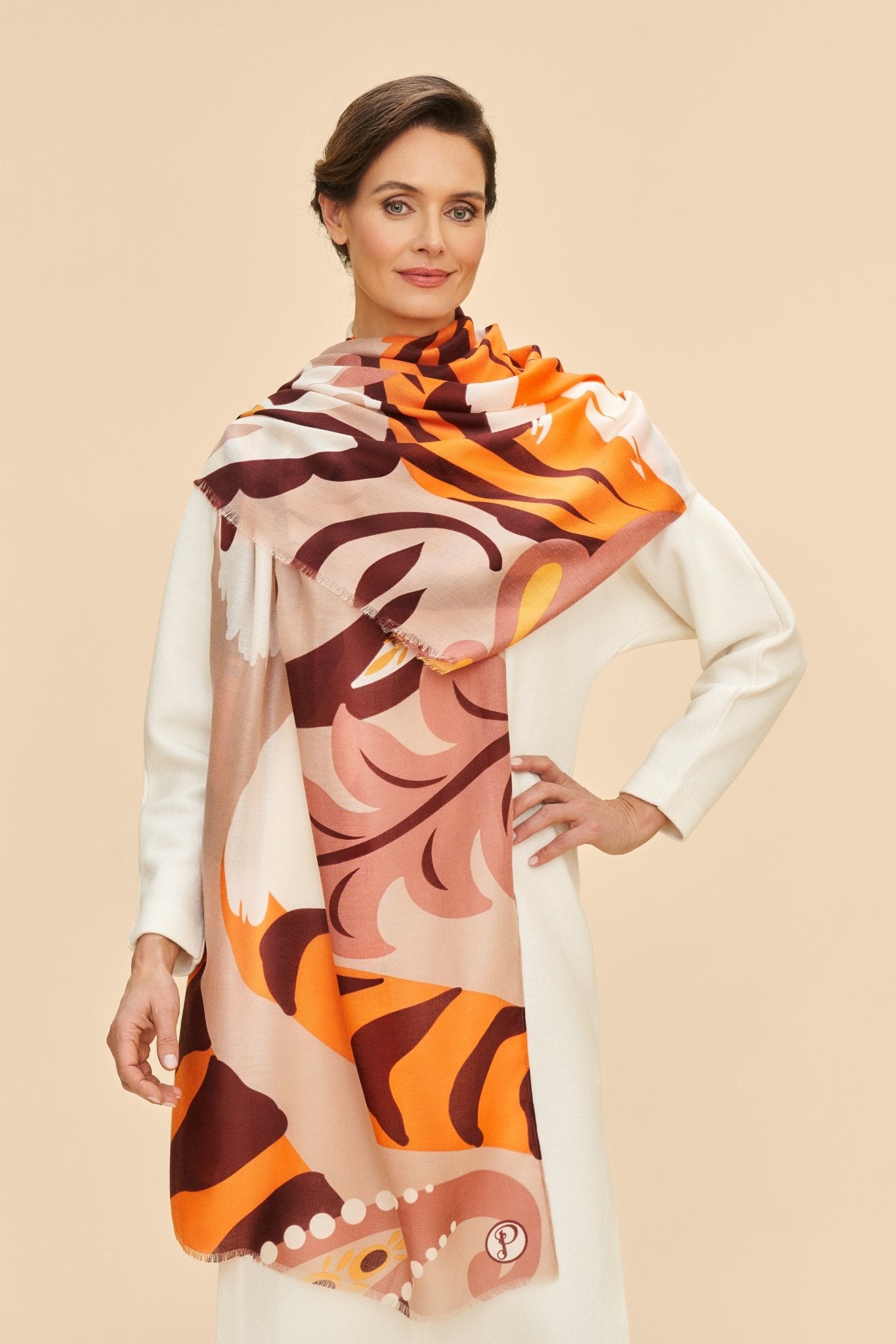 Powder Printed Tiger Scarf - Blue Water Clothing