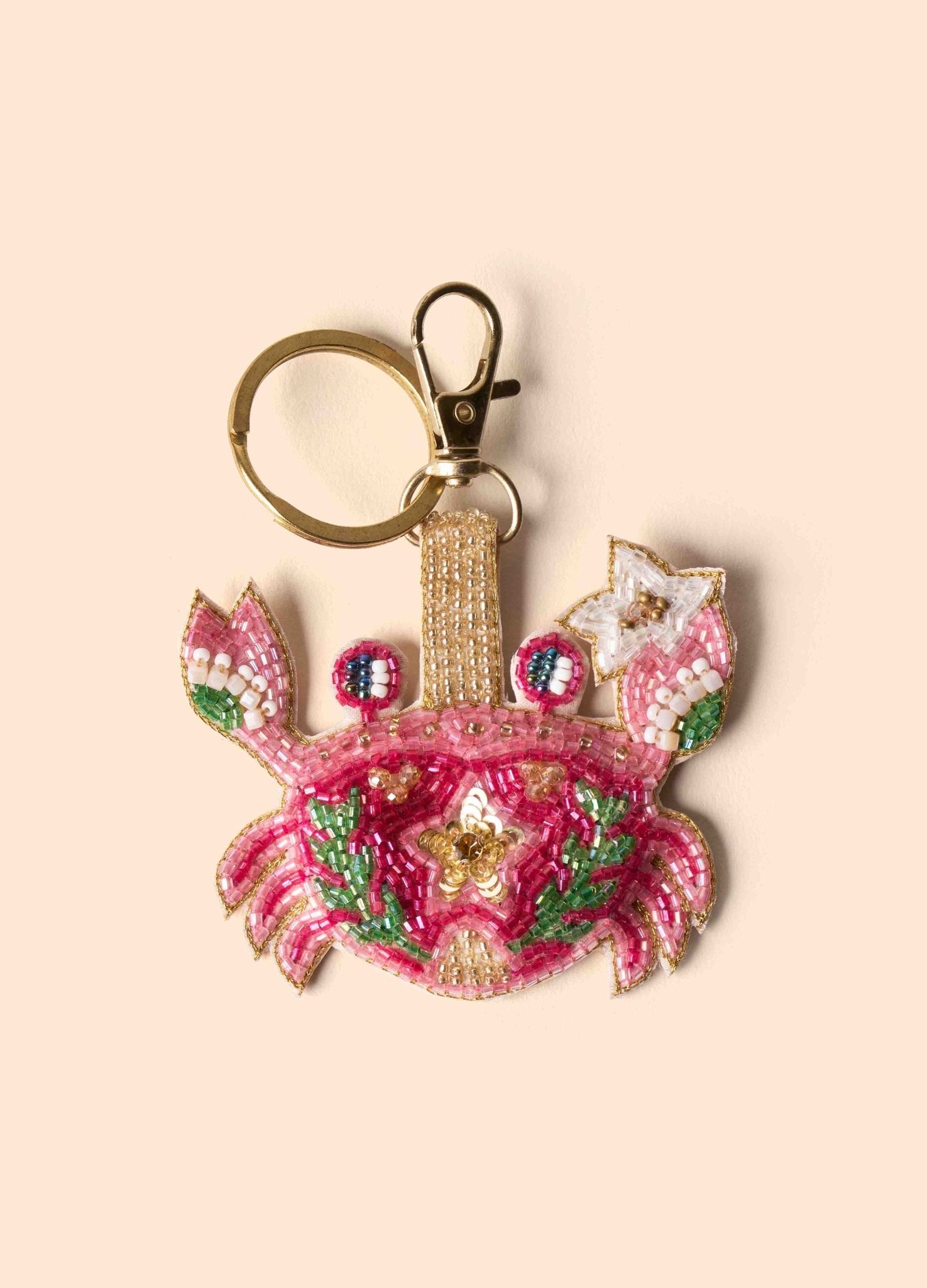 Powder Seafaring Crab Beaded Keyring - Blue Water Clothing