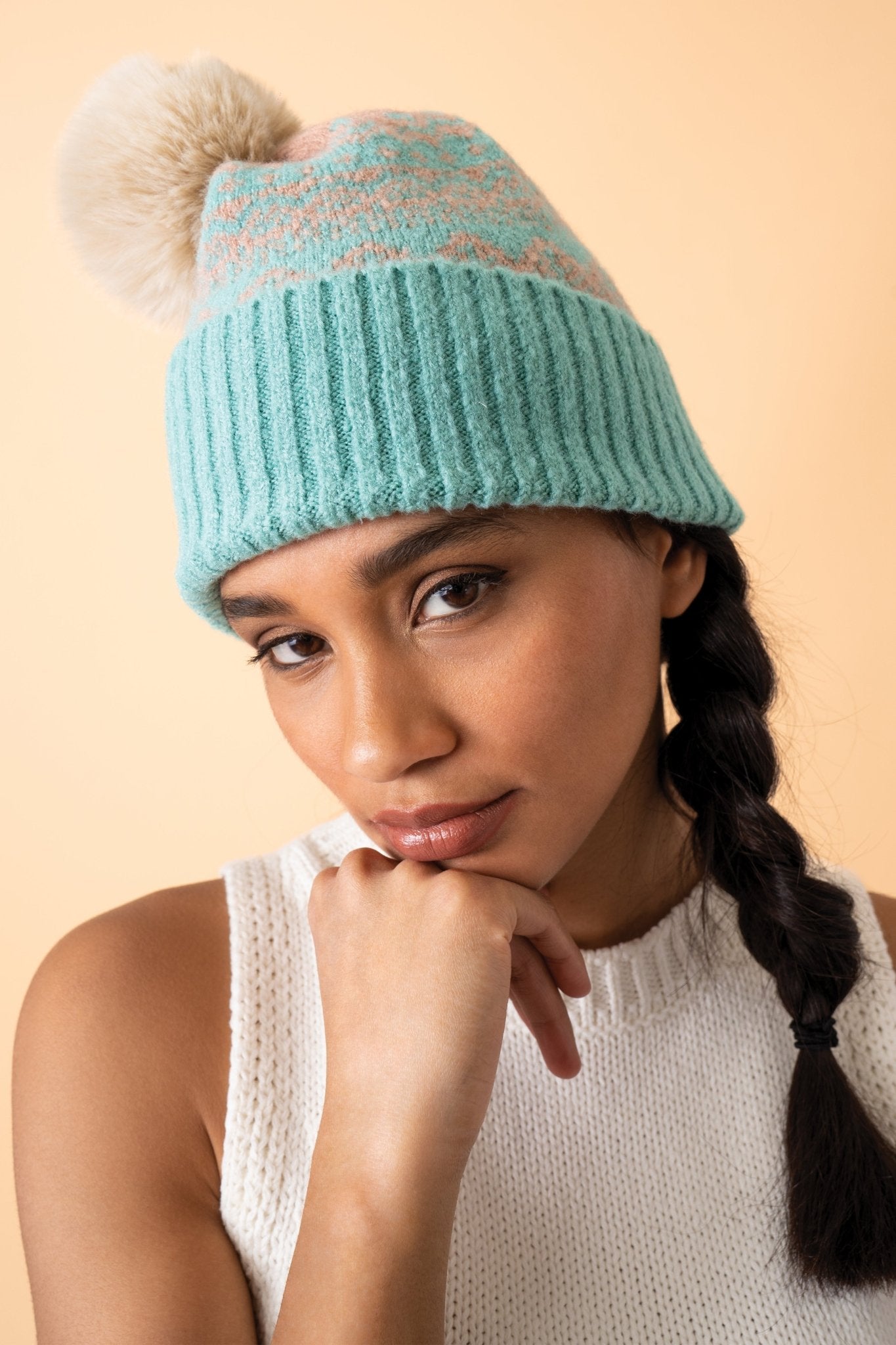 Powder Thora Bobble Hat - Aqua - Blue Water Clothing