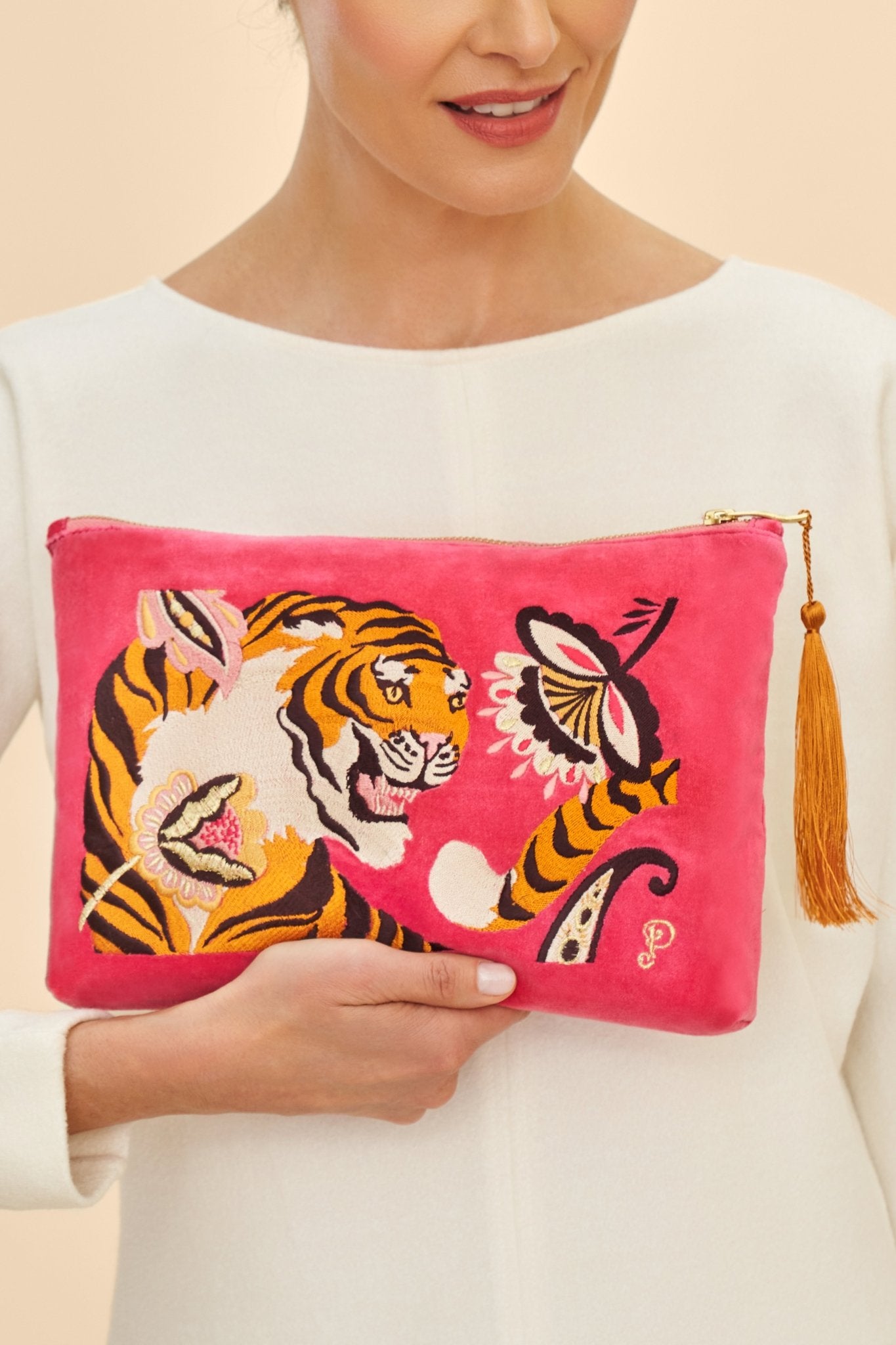 Powder Thrill of the Tiger Zip Pouch - Blue Water Clothing