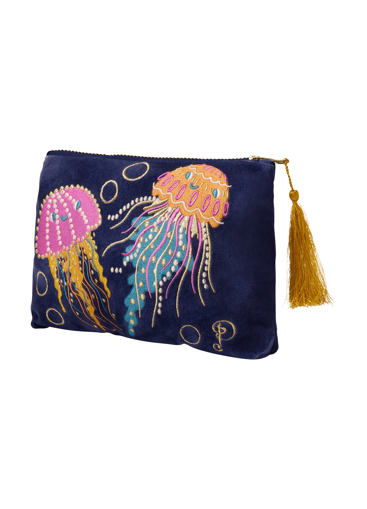 Powder Velvet Zip Pouch Jolly Jellyfish - Blue Water Clothing