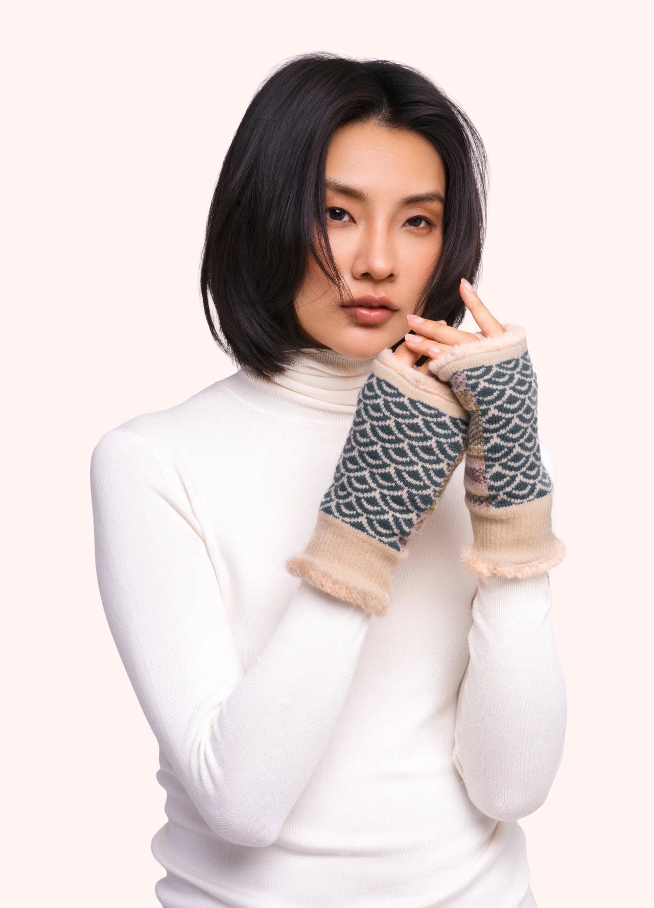 PowderPowder AW26 Agatha Wrist Warmers in Denim MixGloves - Blue Water Clothing