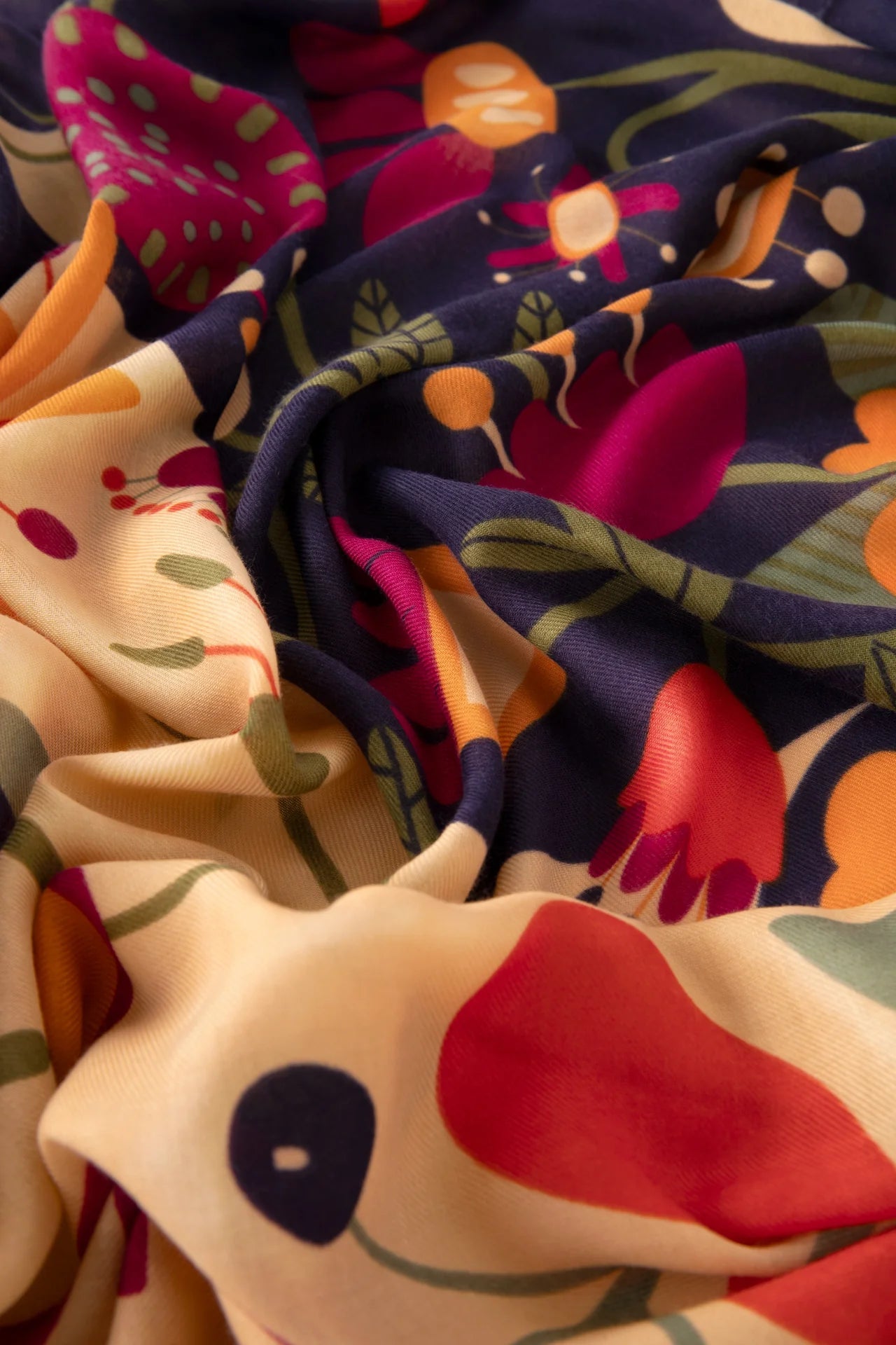 PowderPowder Printed Scarf Scandi Two Tone FloralAccessories - Blue Water Clothing