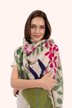 PowderPowder Printed Scarf Swooping SwallowsAccessories - Blue Water Clothing