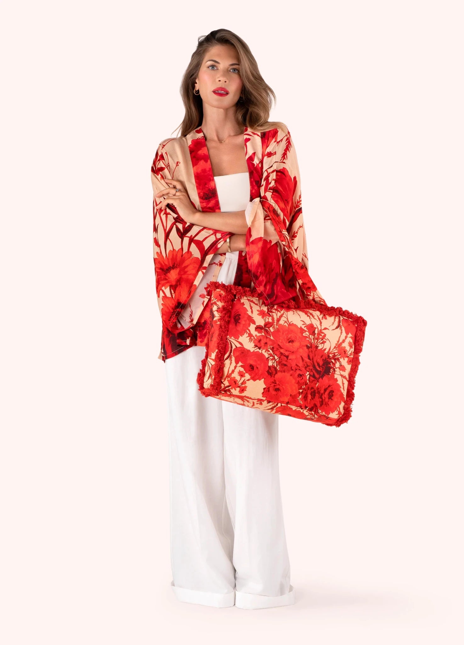 PowderPowder Rogue Blooms Fringe Box Tote BagBags - Blue Water Clothing