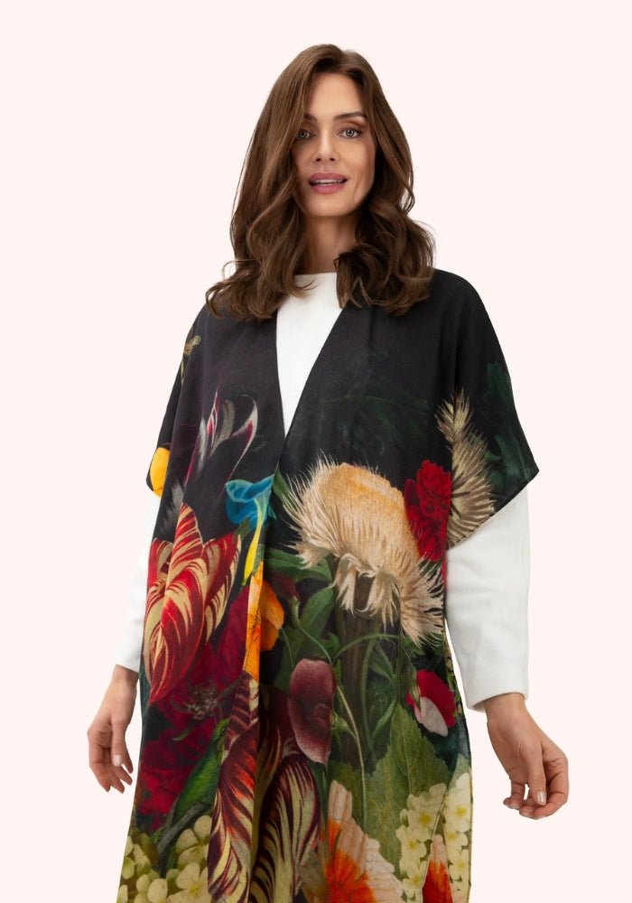 PowderPowder Wool Wrap Around Opulant Florals ChocolateAccessories - Blue Water Clothing