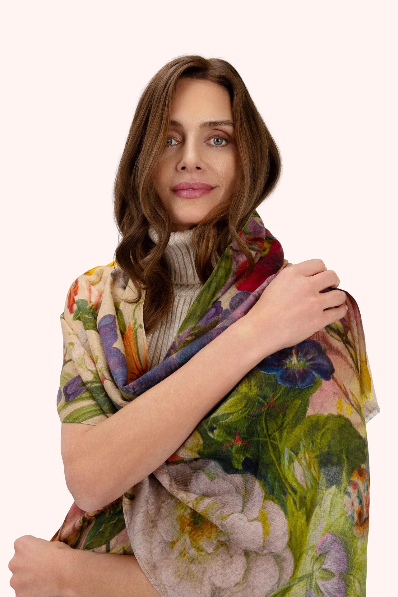 PowderPowder Wool Wrap Scarf Autumn Posy CreamAccessories - Blue Water Clothing