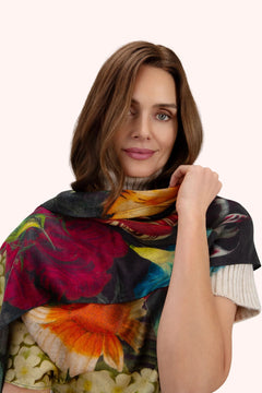 PowderPowder Wool Wrap Scarf Opulant FloralsAccessories - Blue Water Clothing
