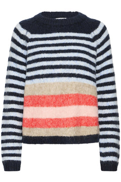 Pulz JeansPulz Jeans PZABENA Striped PulloverFootwearNAVY MULTI - Blue Water Clothing